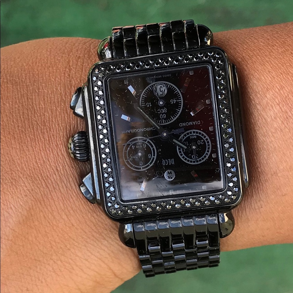 Michele all black watch